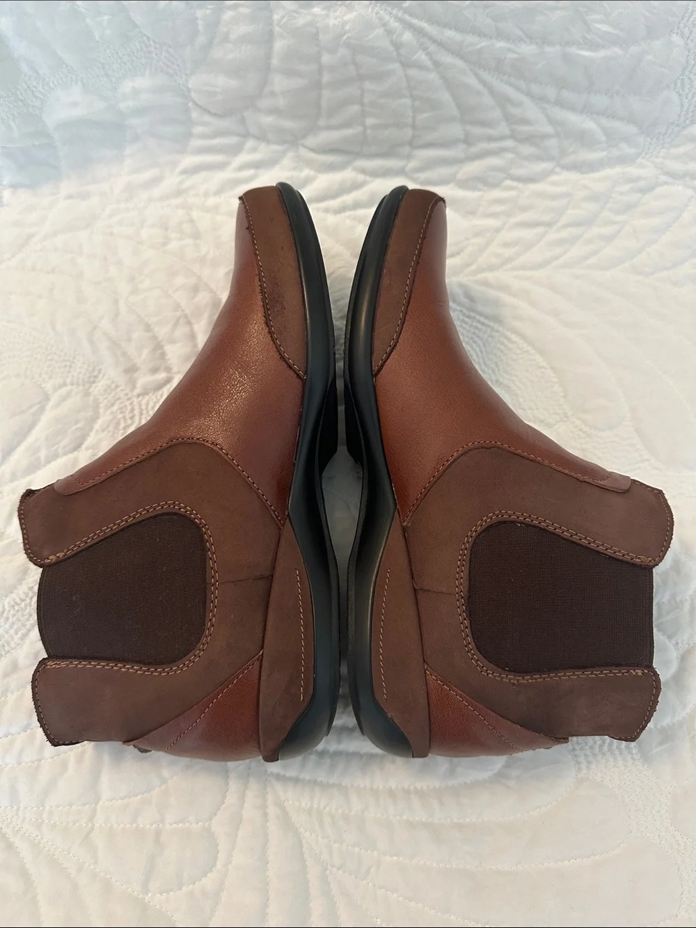 Aetrex Women’s Cognac Leather Comfort Ankle Booties 9.5 Wide (D) - Picture 4 of 16